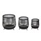 Kingston Living Bamboo Wooden Outdoor Footed Planters - 19" - Black and Beige - Set of 3